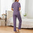 Button Down Long Sleeve Top and Pants Lounge Set - Byyde
