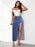 High Rise Slit Denim Skirt - Byyde