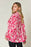 Double Take Full Size Printed Ruffle Trim Balloon Sleeve Shirt - Byyde