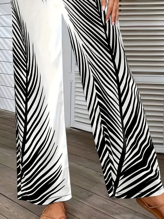 Printed Wide Leg Pants - Byyde