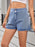 Ruched Side Drawstring Denim Shorts - Byyde