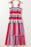 Contrast Stripe Wide Strap Smocked Tiered Dress - Byyde