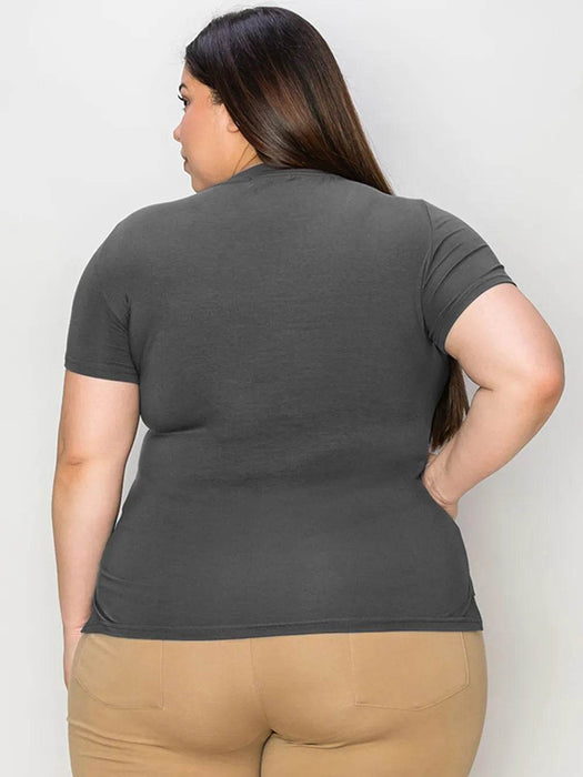 Basic Bae Full Size V-Neck High-Low T-Shirt - Byyde