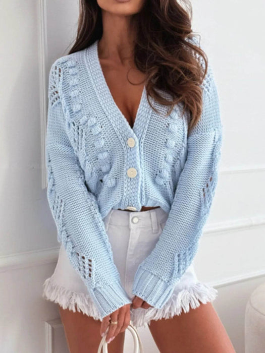 Button Up V-Neck Cardigan - Byyde