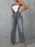Zip Front Wide Strap Denim Overalls - Byyde