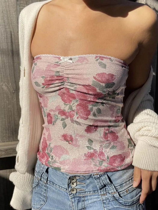 Floral Print Tube Top - Byyde