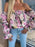 Printed Off-Shoulder Flounce Sleeve Blouse - Byyde