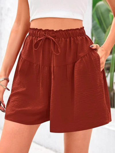 Full Size Casual Drawstring High Waist Relaxed Shorts Plus Size - Byyde