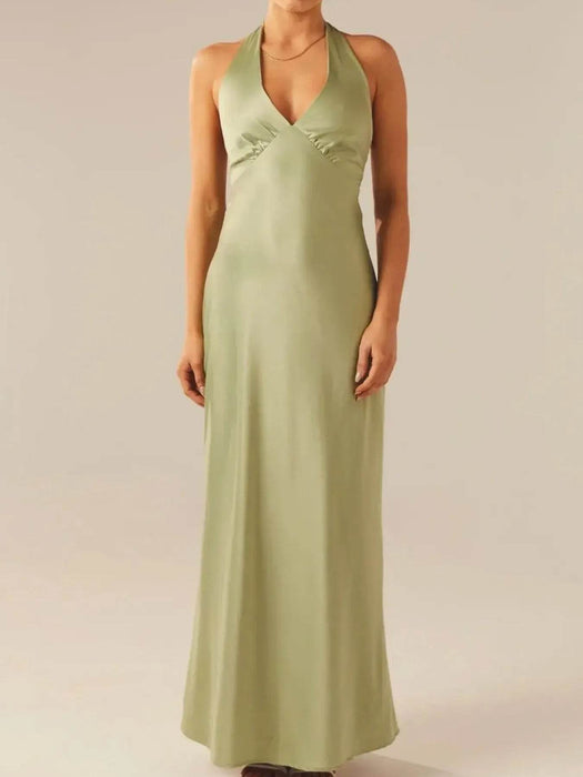Halter Neck Wrap Maxi Dress with Tie Detail - Byyde