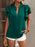 Ruffle Sleeve Notched Blouse - Byyde