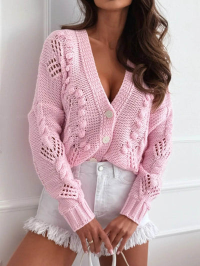 Button Up V-Neck Cardigan - Byyde