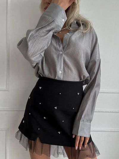 Tulle Hem Mini Skirt - Byyde