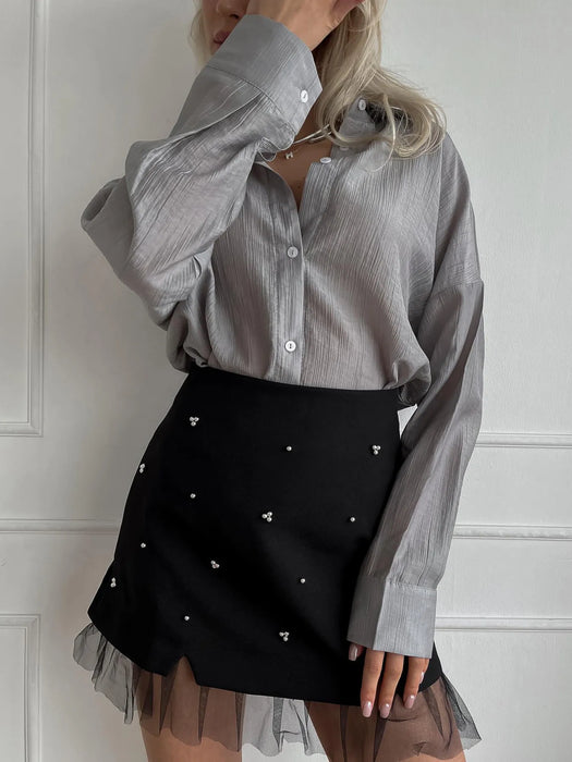 Tulle Hem Mini Skirt - Byyde