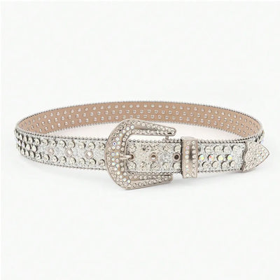 PU Leather Rhinestone Belt - Byyde