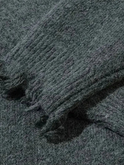 Men's Distressed Hem Half-Zip Sweater - Byyde