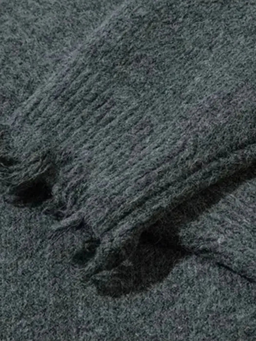 Men's Distressed Hem Half-Zip Sweater - Byyde