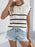 Cable-Knit Striped Round Neck Knit Top - Byyde