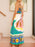 Tied Front Printed Slit Maxi Cami Dress - Byyde