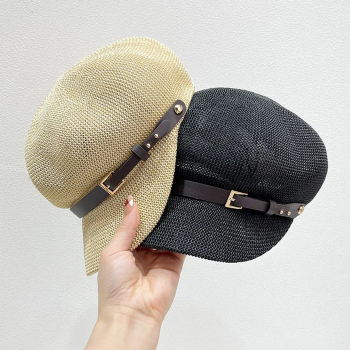 Straw Woven Buckle Hat - Byyde
