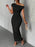 Asymmetrical One Shoulder Bodycon Maxi Dress - Byyde