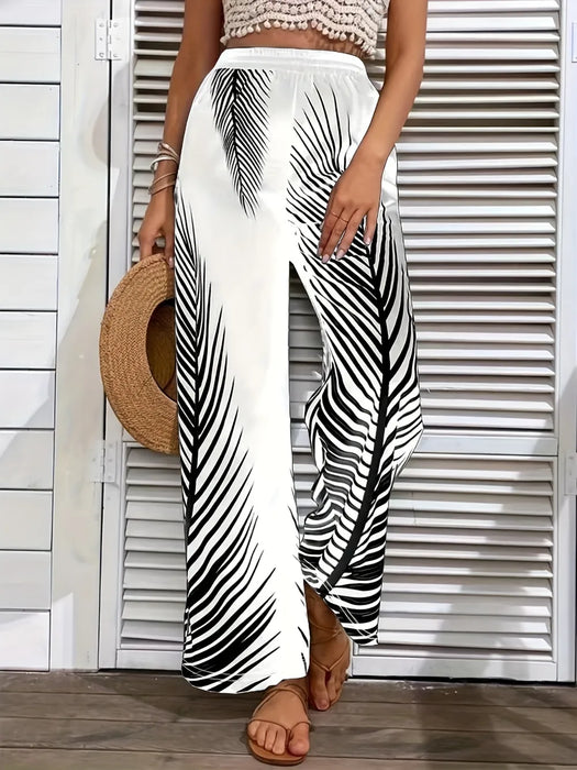 Printed Wide Leg Pants - Byyde