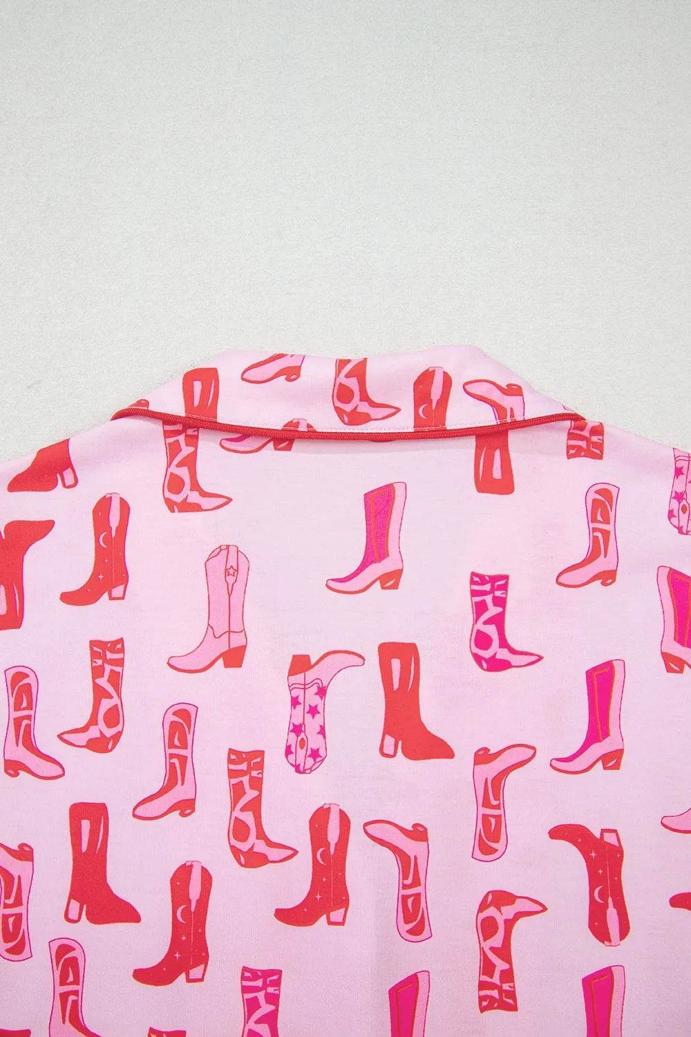 Cowgirl Boots Printed Shirt and Shorts Set - Byyde
