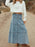 Button-Front Tiered Maxi Denim Skirt - Byyde