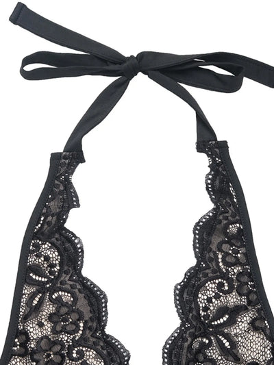 Lace Halter Neck Bodysuit - Byyde