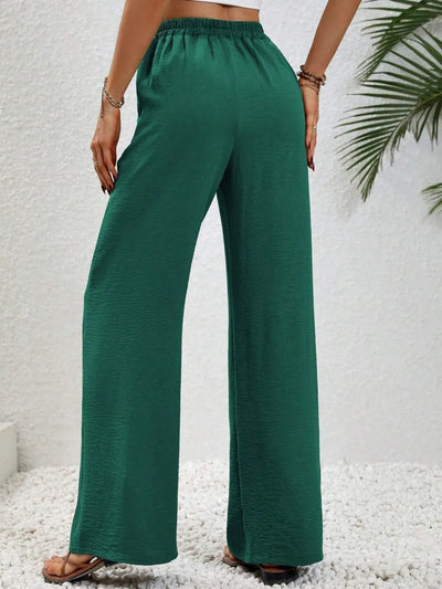 Wide Leg Drawstring Pants - Byyde