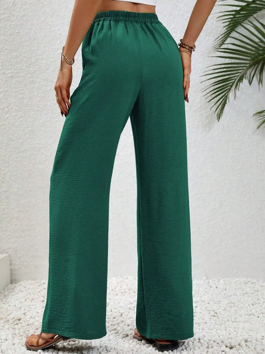 Wide Leg Drawstring Pants - Byyde