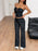 Strapless Crop Top and Wide Leg Pants Set - Byyde