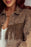 Fringe Trim Snap Down Denim Jacket - Byyde