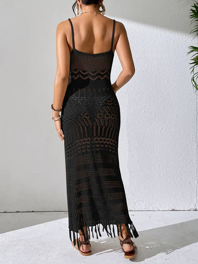 Openwork Scoop Neck Cover-Up Dress - Byyde