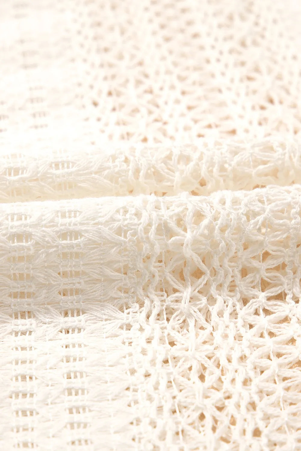Lace Crochet Collared Neck Oversized Shirt - Byyde