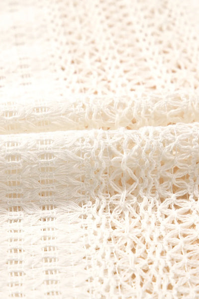 Lace Crochet Collared Neck Oversized Shirt - Byyde