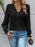V-Neck Lace Detail Flounce Sleeve Blouse - Byyde