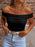Folded Off Shoulder Slim Top - Byyde