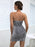 Sequined Spaghetti Strap Crisscross Back Mini Dress - Byyde