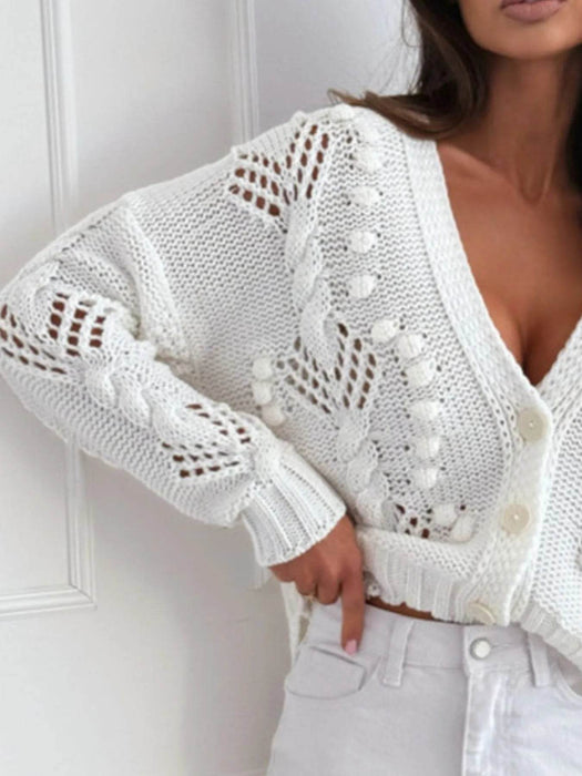 Button Up V-Neck Cardigan - Byyde
