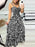 Full Size Leopard Print Spaghetti Strap Maxi Dress Plus Size - Byyde
