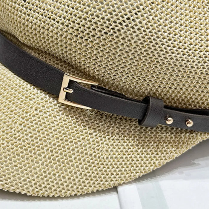 Straw Woven Buckle Hat - Byyde