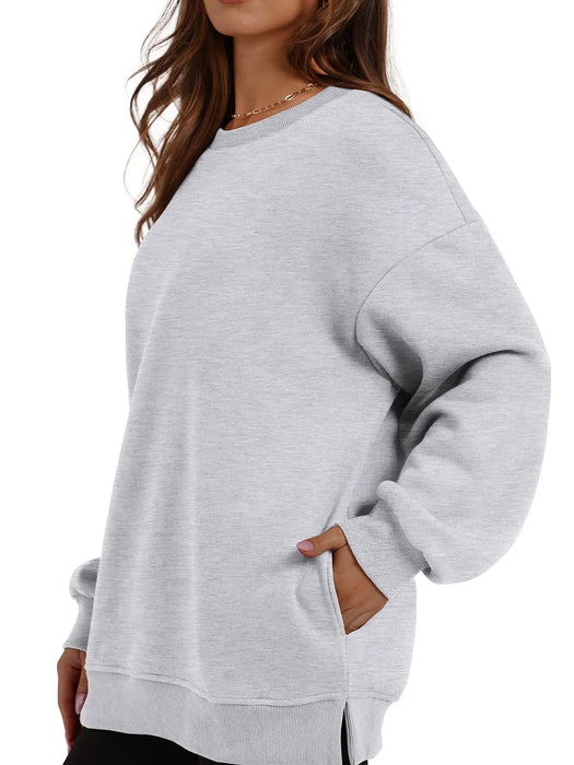 Oversized Long Sleeve Crewneck Sweatshirt - Byyde