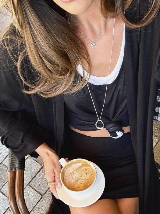 Cami Shorts and Open Front Cardigan Three Piece Set - Byyde