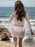 Lace V-Neck Three-Quarter Sleeve Cover Up - Byyde