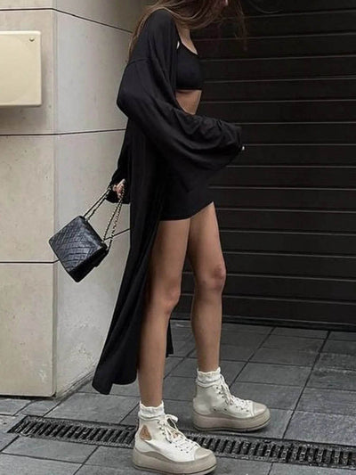 Cami Shorts and Open Front Cardigan Three Piece Set - Byyde