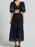 Cutout Back Lace Crochet V-Neck Dress - Byyde
