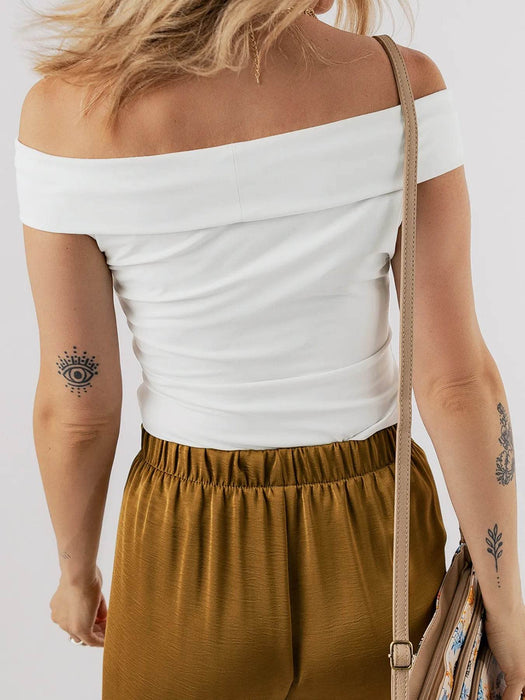 Folded Off Shoulder Slim Top - Byyde