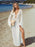 Slit Plunge Flare Sleeve Cover-Up Dress - Byyde