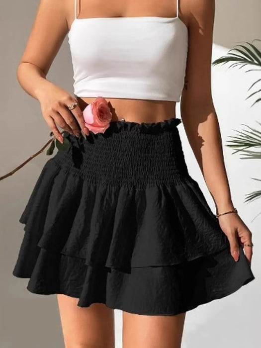 Smocked Layered Mini Skirt - Byyde