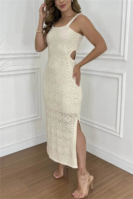 Cutout Side Slit Maxi Tank Dress - Byyde